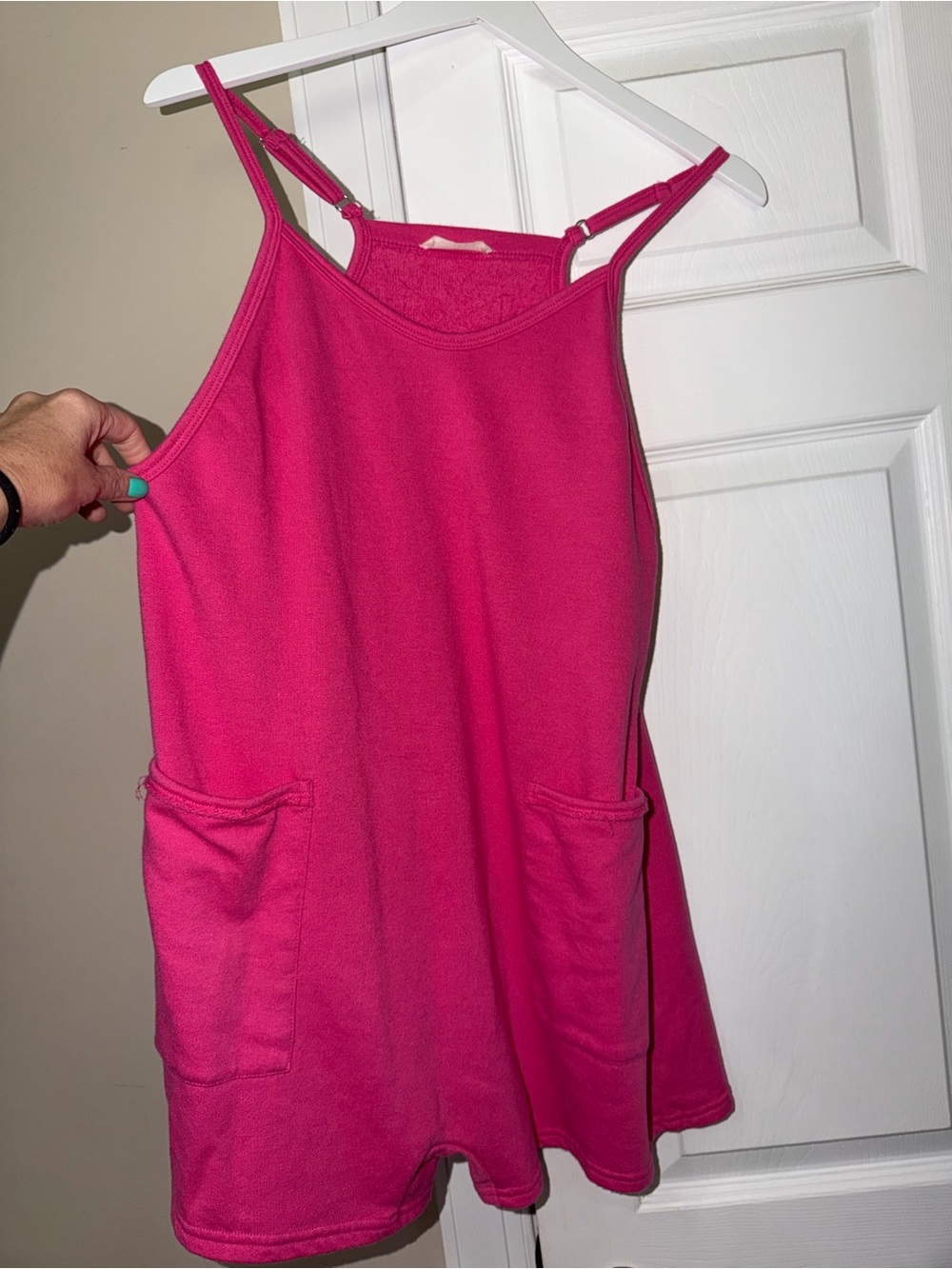 ILLA ILLA Hot Pink Spaghetti Strap Tank Romper
